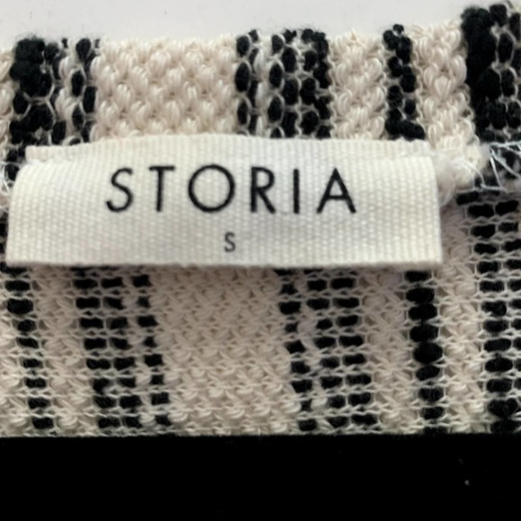 STORIA Scoop Neck Long Sleeve Striped Shirt Top Blouse - Picture 6 of 7